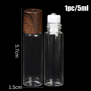 【Grilrigrin】1/2/3/5ml Empty Glass Essential Oil Roller Bottles Cosmetic Container Roll on Glass Refillable Bottle Refillable Wood Lid Tool
