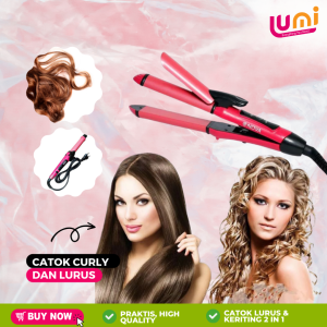 BIG NOVA 2 in 1 CATOKAN RAMBUT / hair curler + straightener