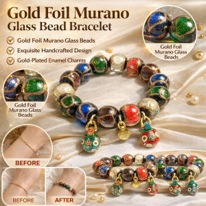 【Peace And Prosperity】Gold Beast Fortune Glazed Bracelet Gold Swallowing Beast Retro Lucky Bracelet Jewelry Incense Ash Glass Bracelet
