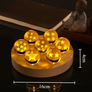Sacesr Luminous Figurines Engraved Five Pointed Star Crystal Glass Ball Night Light Tabletop Figurines Office Home Decoration Ornaments 3H4K8