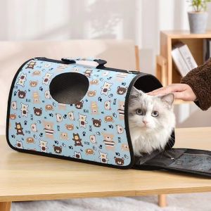 Pet Carrier Dog Cat Puppy Foldable Travel Pet Bag Dog Oxford Carrier Bag Portable Cage Crate