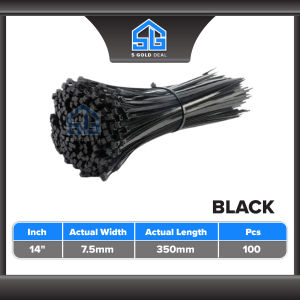 5GD Cable Ties Nylon Wire 100pcs 18" Pengikat Wayar Kabel Tie Locking Zip Black White Garden Home Wiring Bind