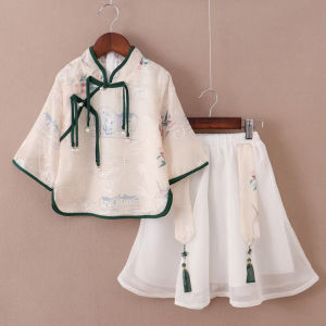 Dress Imlek anak Cheongsam Anak Perempuan baju tradisional chinese choengsam anak cewek dress set atasan dan bawahan anak perempuan baju imlek anak