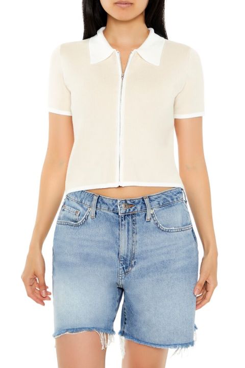 Forever 21 Women's Cropped Sweater-Knit Shirt Lazada PH