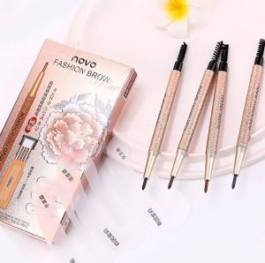 NOVO【7 in 1】Makeup Eye Brow Kit Waterproof Eyebrow Pencils with Stencils 自动旋转眉笔带眉刷 防水不晕染