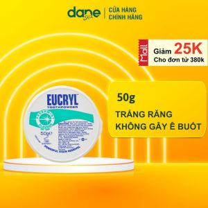 COMBO Kem đánh trắng răng Eucryl 62g và bột tẩy trắng răng Eucryl 50g - Giúp răng trắng sáng giảm ố vàng