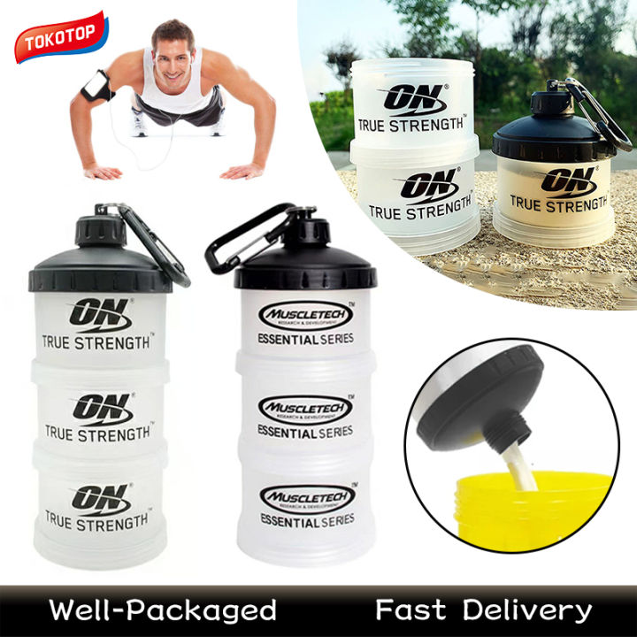 3layer Portable Powdered Supplement Travel Container Protein Powder Holder Snack Can Protein