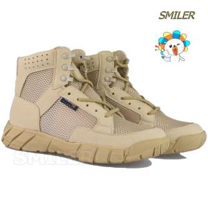 Mens IODSON A19 Black Desert Combat Bootsankle men boots Tan Leather BootLace up Outdoor Mens Boots Lightweight Ankle Work Autumn Boots (BlackTan)