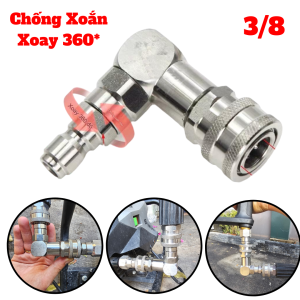 Khớp Nối Nhanh 3/8 Chữ L Tích Hợp Đầu Cắm Nhanh Xoay 360 Chống Xoắn Dây