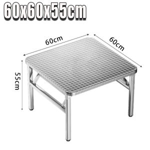 【Local delivery】Stainless steel table Meja Outdoor Meja lipat heavy duty Portable folding rounded corner table 不锈钢折叠桌