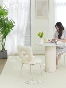 Table Rock Plate Round Table Simple Pure White Table Household Small House