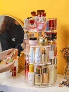 [SG Seller] Upgraded Four-Tier 360 Degree Rotating Fashion Acrylic Transparent Cosmetic Storage Box