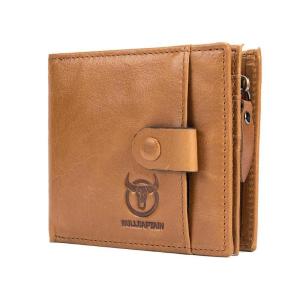 BULLCAPTAIN Genuine Original Leather Men Wallet Fashion Vintage Zipper&Hasp Male Short Men Wallets Coin Purse Brand More Styles