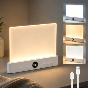 LED Flat Book Light for Reading in Bed at Night Rechargeable Eye Caring Reading Lamp Stepless Dimming 3 Color Modes Timer Scratch Resistant Clear Page Light Portable Travel Gadget