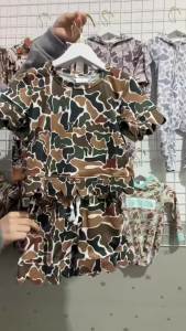 Toddler Baby Girl Southern Camo Tops Shirts Sibling Scallop Shorts Clothes Sets Cute Kids Pajamas Outfits Children 2Pcs Sets2026