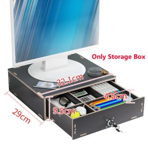 NEXASHOP With Lock Cashier Cash Box Neck Protection Wood Money Coin Storage Organizer Portability Money Management Computer Monitor Support Bracket Home Office