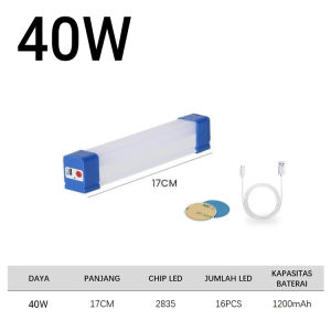 LAMPU LED DARURAT PANJANG USB CHARGING / NEON T7 USB BOLAM LET PORTABLE EMERGENCY MATI LAMPU LID TERANG UNTUK KEMPING OUTDOOR DAN BELAJAR SISTEM CAS BISA PAKAI POWERBANK