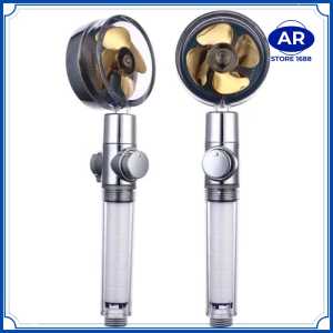 Turbo Fan Shower Head Water Saving High-Pressure Rainfall Propeller ABS Jet Shower Head 360 Rotation Toilet Bathroom Accessories shower-AR STORE1688
