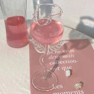 [Alex Do] Hot Sale Rose-Shaped Red Wine es Rose Shape Wine With Colored Rose Leaves 150 400ml Rose Shaped Red Wine Goblet Cocktail Cup