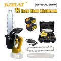 KEELAT 12/6 Inch Mini Chainsaw Cordless Electric Hand Saw Wood Cutter With Rechargeable Battery. 