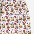 Coco Republic Men’s Burger, Fries, Soda Board Shorts in White. 