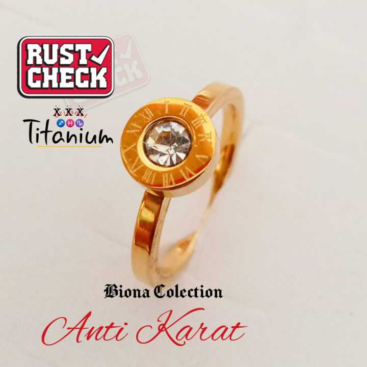 BIONA CINCIN TITANIUM WANITA MATA SATU LINGKAR ANGKA ROMAWI MODEL TERBARU DAN KEKINIAN ANTI KARAT DAN TIDAK LUNTUR,