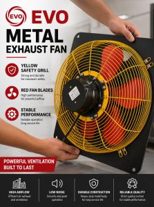 Industrial Exhaust Fan Heavy Duty Exhaust Fan Louver Exhaust Fan Wall Mounted Exhaust Fan with Shutter Metal Guard Cover 12/14/16 inch