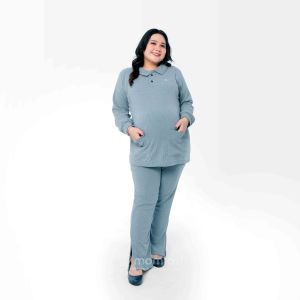 Momiasi – Gemma One set Knit – Setelan Wanita Knit Rib – Baju Set Celana Bumil Busui Friendly