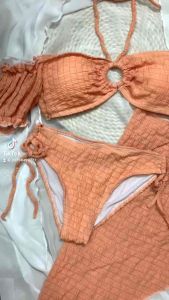 Set bikini 3 mảnh tay bèo chất thun xốp siêu xịn.