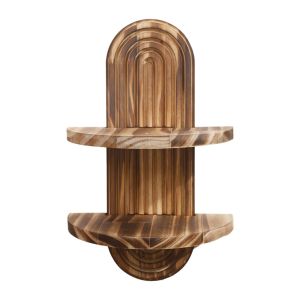 HCHC MALL Oval có ren Kệ treo tường bằng gỗ Tự nhiên Hình học Kệ nổi hình vòm Giá để đồ Trang trí Giá đỡ phong cách Boho Phòng khách