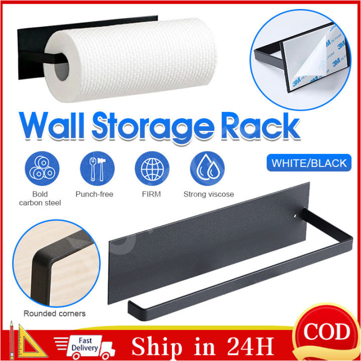Kitchen Tissue Holder Under Cabinet Paper Roll Rack Self Adhesive Towel ...