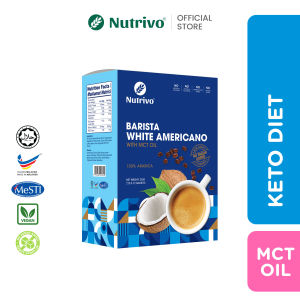 Nutrivo Keto Coffee White Americano with MCT Oil 21g x 12s | HALAL | Fat Burn & Focus Boost
