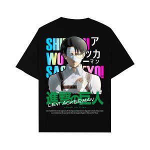 CallOut |  Kaos Anime Attack on Titan Karakter Levi Sablon Reflektif Rainbow Bahan Cotton Combed 24s High Quality