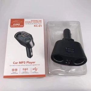 (JMB) Car Charger Mobil Bluetooth 2 USB Port 2 Lighter Plug LCD Universal