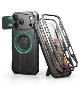 For iphone 17 Series case with Camera Cover & Adjustable Kickstand Compatible With MagSafe Shockproof Magnetic Cover