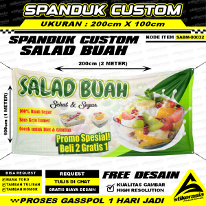 Spanduk Salad Buah Custom Banner Jualan SaladBuah SpandukMurah Gratis Desain StikerAsia