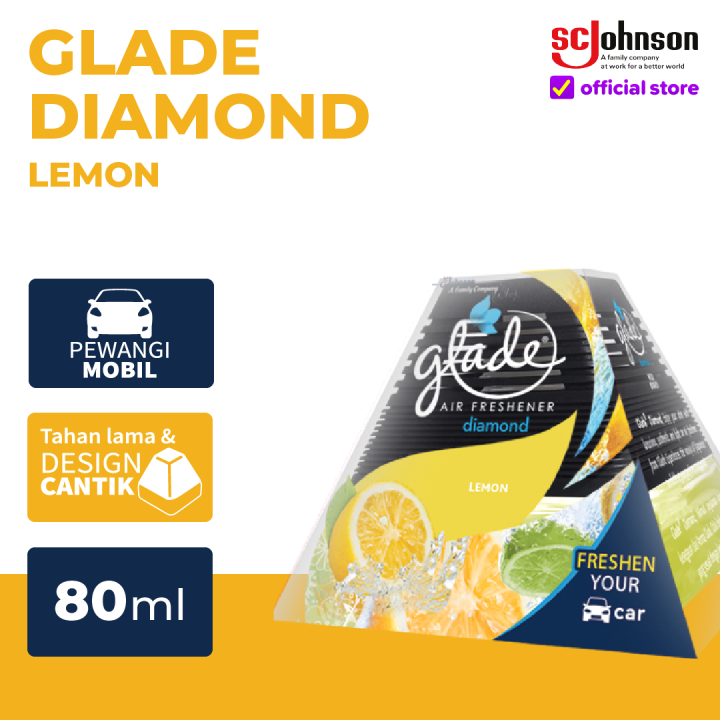 Glade Diamond Pengharum Mobil - Lemon 80mL