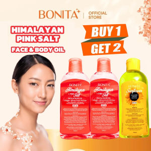 【BUY 1 GET 2 】Bonita Himalayan Pink Salt Face and Body Oil +Sunflower Oil SPF 30 Collagenfirming Korean Citron Collagen Moringa | Organic 100ml