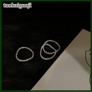 tuokaiguoji Chic tối giản màu bạc sáng bóng nhẫn cho phụ nữ có thể điều chỉnh vòng cá tính thời trang mỹ trang sức Wedding party Quà Tặng
