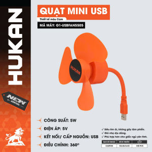 Quạt Mini Cắm USB HUKAN G1-USBFAN5505 | Công Suất 5W - Xoay 360° |Quạt Để Bàn Làm Mát Laptop Văn Phòng...