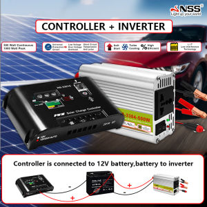 Nss 2 in 1 inverter 12v to 220v heavy duty set and solar charge controller solar panel charger pure sine wave inverter hybrid solar inverter pure sinewave inverter car inverter