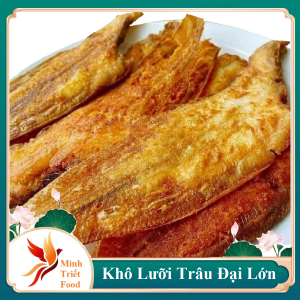 Khô Cá Lưỡi Trâu Đại Size Siêu To Khổng Lồ- Chiên Vàng Lên Giòn Rụm Phần Đuôi Thịt Ngọt Tự Nhiên.Đặc Sản Minh Triết