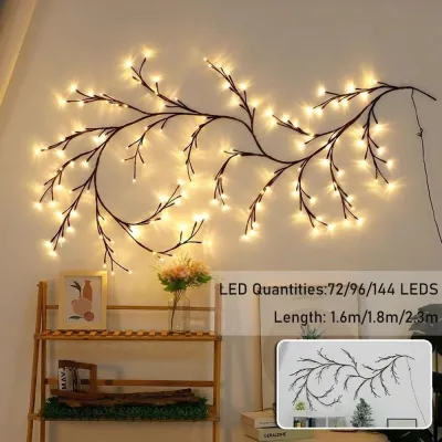 GiftDeal LED Cherry Blossom 3D DIY Bendable Flower Branch Wall Lamp for Bedroom Home Holiday Decoration