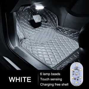 Car LED Touch Light Mini Ambient Interior Lighting Atmosphere Light Wireless Magnetic Roof Reading Lamp USB Charging