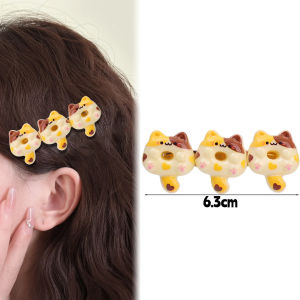 กิ๊บติดผมปากเป็ดรูปแมวโดนัทน่ารักสำหรับเด็กผู้หญิงน่ารักกิ๊บปากเป็ดสำหรับตกแต่งทรงผมที่ใช้งานได้หลากหลายกิ๊บติดผมหน้าม้าด้านข้างสำหรับอุปกรณ์แต่งผมแฟชั่น