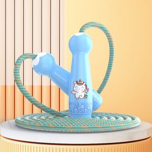 CC SP ผ้าคอตตอน เชือกกระโดดปรับได้สำหรับเด็ก 2.6เมตรค่ะ พร้อมที่จับ เชือกกระโดดแบบถัก ของเล่นสนุกสำหรับการฝึกออกกำลังกาย ทนทานต่อการใช้งาน เด็กกระโดดเชือก โรงเรียนประถมศึกษาตอนต้น