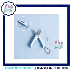 KIM SHOP - Gunting Lipat Mini Tarik Pemotong Kertas Paper Cutter Gantungan Tas Kunci Scissors Lucu