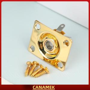 Miễn phí vận chuyển✨ Điện Guitar Jack Đầu Ra tấm vuông kim loại ổ cắm tấm chất lượng cao thay thế một phần cho guitar điện sửa chữa