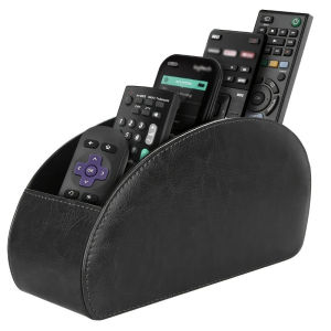 5 Grid Universal Remote Control Holder Leather Organizer Box Desk Storage Phone Holder Multigrid Remote Box Storage Rack