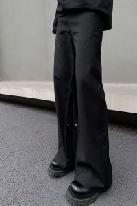 2026 New  cleanfit Mens Flared Casual Trousers Straight Loose Wide Leg Floor-Length Pants